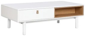 Tavolino da Caffè Home ESPRIT Bianco Naturale Poliuretano Legno MDF 120 x 60 x 40 cm