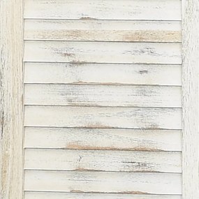 Divisorio 5 Pannelli Bianco Antico 178,5x166 cm Legno Massello