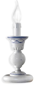 Lumetto Classico Sanremo Metallo E Ceramica Bianco Sfumato Argento 1 Luce E14