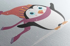 Stampa su tela – Pinguino carino con cappello