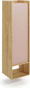 Armadio modulare Mobius 1D in legno naturale/rosa - H179 cm