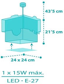 Dalber 63312 - Lampadario per bambini HAPPY JUNGLE 1xE27/15W/230V