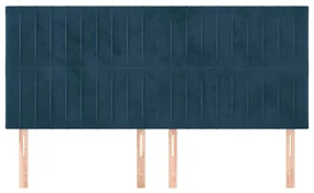 Testiere 4 pz blu scuro 100x5x78/88 cm in velluto