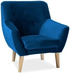 Poltrona Nordic 1 Velvet in velluto blu navy – 76x75x90 cm