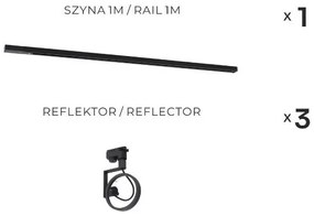 Zuma Line 3560 - Faretto da binario MASTER 3xGU10/15W/230V nero