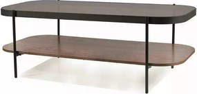 Tavolino da caffè Prima B in vetro ambra trasparente/noce - ø74/h43Prima A ambra trasparente/bianco L120 cm