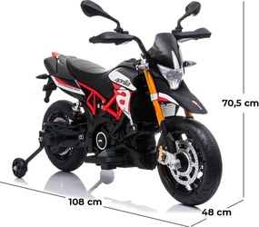Moto Elettrica per Bambini 12V con Licenza Aprilia Dorsoduro Rossa...