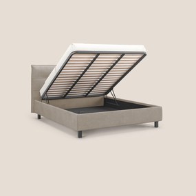 Liam letto contenitore con testata trapuntata in tessuto smacchiabile T17 beige