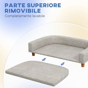 Cuccia per Cani di Taglia Grande Divano con Cuscino Sfoderabile 98x67x25 cm Grigio...