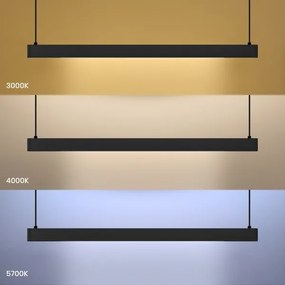 Lampadario LED su cavo LINEA LED/36W/230V 3000/4000/5700K IRC 90 nero