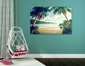 Quadro su tela – Tramonto sull'isola delle Seychelles