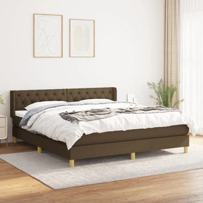 Giroletto A Molle Con Materasso Marrone Scuro 160x200cm Tessuto /