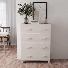 Credenza Hamar Bianca 79x40x103,5 Cm İn Legno Massello Di Pino /