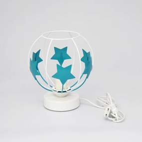 Lampada da tavolo per bambini STARS 1xE27/15W/230V turchese/bianco