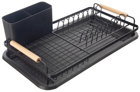 Scolapiatti in metallo nero 43x28,5 cm Radka - Orion