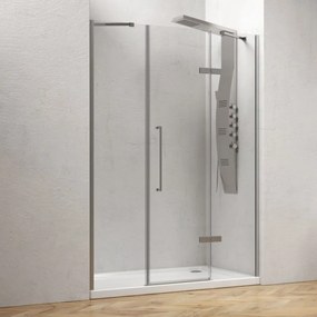 Kamalu - porta doccia battente 150 cm con 2 laterali fissi | kt6000