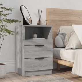 Comodino Grigio Sonoma İn Legno Multistrato /