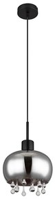 Globo 15839H - Lampadario a sospensione con filo CORRY 1xE27/9W/230V diametro 21 cm nero