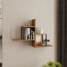 Mensola Libreria A Parete Industrial In Ferro E Legno 89x22x62H Voyage