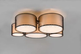 Plafoniera burton 5 paralumi bianchi metallo nero 611490332