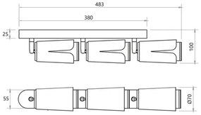 Faretto FIORE 3xGU10/8W/230V nero
