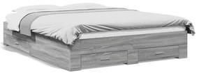 Giroletto cassetti grigio sonoma 160x200 cm legno multistrato