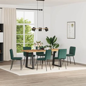 Sedie Da Pranzo 6 Pz Verde Scuro İn Velluto /