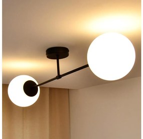 Lampadario a plafone MOON 2xE27/15W/230V nero