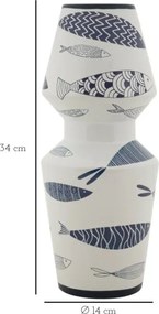 Vaso Ceramica Fish Double Cm Ø 14X34