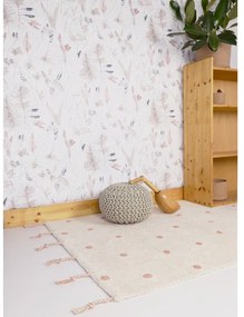 Tappeto in cotone beige e rosa fatto a mano, 100 x 150 cm Numi - Nattiot