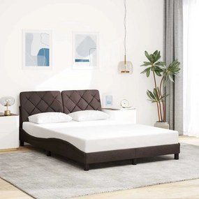 Giroletto Senza Materasso Marrone Scuro 140x200 Cm Tessuto /