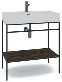 Mobile bagno con lavabo L 80 x H 89 x P 45.5 cm nero per vasca centrale Outline