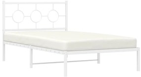 Giroletto con testiera metallo bianco 107x203 cm