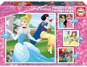 Set di 4 Puzzle   Princesses Disney Magical         16 x 16 cm