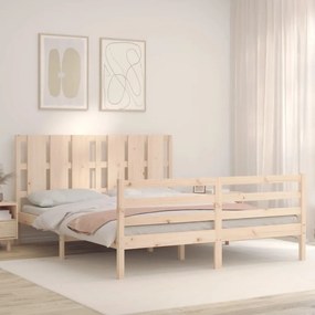 Giroletto con testiera 5ft king size in legno massello