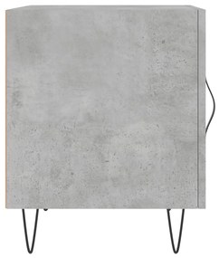 Comodino Grigio Cemento 40x40x50 cm in Legno Multistrato