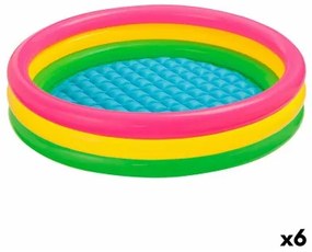 Piscina Gonfiabile per Bambini Intex Sunset Anelli 131 L 114 x 25 x 114 cm (6 Unità)