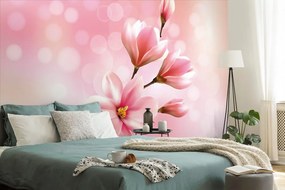Carta da parati autoadesiva – Magnolia rosa delicata
