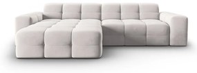 Divano angolare in velluto grigio chiaro (angolo sinistro) Kendal - Micadoni Home