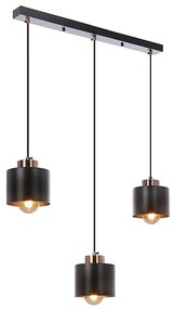 Lampadario a sospensione con filo OLENA 3xE27/60W/230V nero