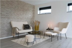 Poggiapiedi color crema con rivestimento in pelliccia sintetica Glasgow – House Nordic