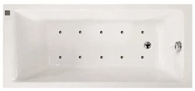 Vasca idromassaggio rettangolare Galaxy,bianco ,70, 160 cm, 10 bocchette, SANYCCES