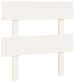 Testiera per letto bianca 103,5x3x81 cm legno massello di pino