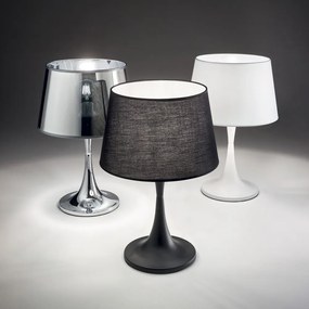 Lampada Da Scrivania-Ufficio Moderna London Metallo Cromo 1 Luce E27 Big