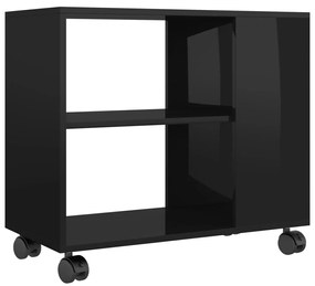 Tavolino da salotto nero lucido 70x35x55cm in legno multistrato