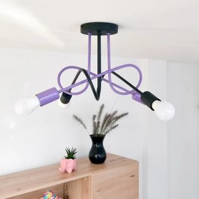 Lampadario a plafone OXFORD 4xE27/15W/230V nero/viola