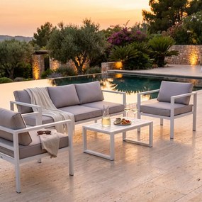 AULUS - salotto da giardino in alluminio 5 posti