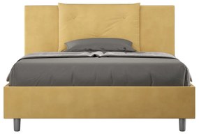 Letto Matrimoniale rivestito in Microfibra - APPIA Dimensione Rete: 150x210, Colore: Giallo, Tipologia Letto: Senza Rete