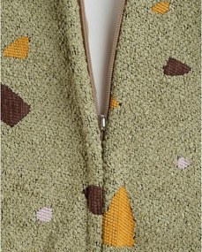 Pouf a sacco per bambini verde con rivestimento in bouclé e ciniglia Terrazzo Square – Wigiwama