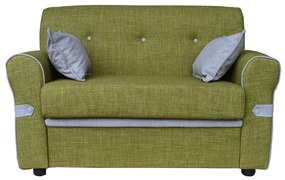 Divano 2 posti 124 cm con cuscini in tessuto ERMES Verde